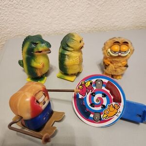 Vintage Wind-Up Toys Set With Walker Rex